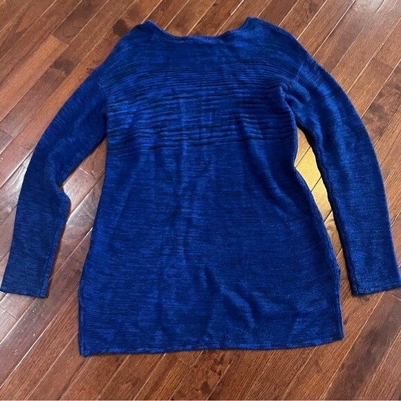 Daisy Fuentes Royal Blue And Black Long Sleeve Tunic Knit Sweater Size Medium - Picture 3 of 4